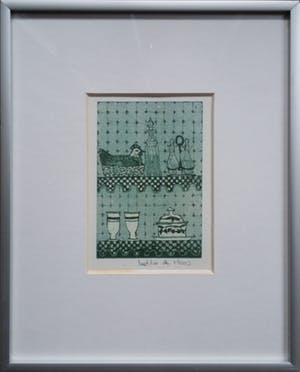 Laetitia de Haas - De Keuken - stilleven in kleurets in aluminium lijstje kopen? Bied vanaf 20!