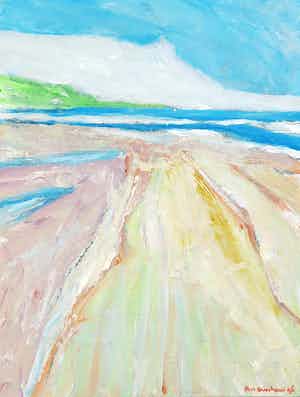 Paul Overhaus - Olieverf op board, Zeegezicht verkocht voor € 1!