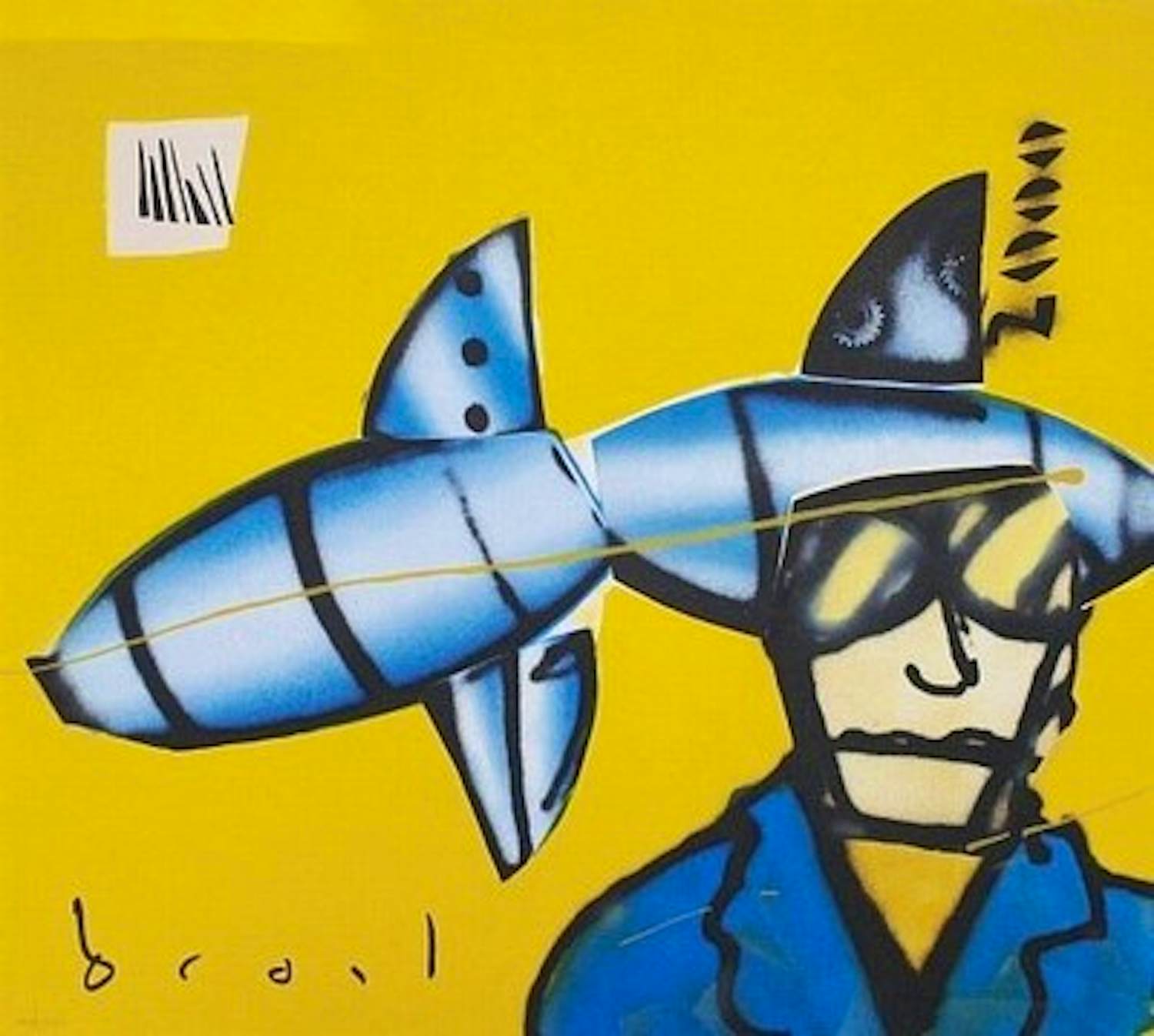 Herman Brood - Kleurenzeefdruk ROCKET SCIENTIST Handgesigneerd verkocht voor € 425!