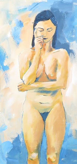 Mieke Koenen - Olieverf op doek (op board), Drie luik - Ingelijst kopen? Bied vanaf 1!