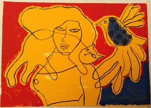 Corneille - Vrouw, Poes, Vogel verkocht voor € 50!