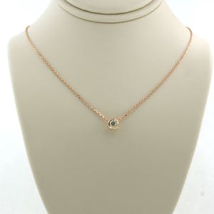 14K Goud - rosé gouden collier met 0.12 ct diamant kopen? Bied vanaf 160!