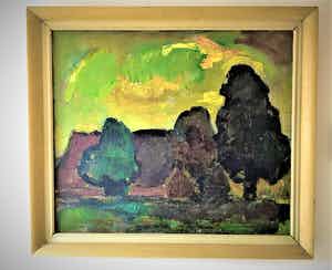 Jan Kagie (jr.) - Schilderij - Rolde/Balloo (Drenthe) - ca. 1940 - 70 x 80 cm verkocht voor € 275!