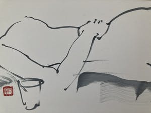 Alain Bonnefoit - Naakt in sumi-e stijl kopen? Bied vanaf 750!