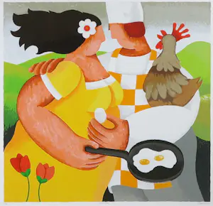 Yvonne Zomerdijk - Zeefdruk, Kakelvers - Ingelijst kopen? Bied vanaf 50!