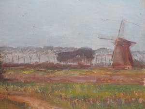 Frederika Broeksmit - Hollands landschap met molen - Marouflé kopen? Bied vanaf 70!