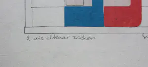 Siep van den Berg - collage + krantenknipsel: 2 die elkaar zoeken - 1984 (gesigneerd!) kopen? Bied vanaf 59!