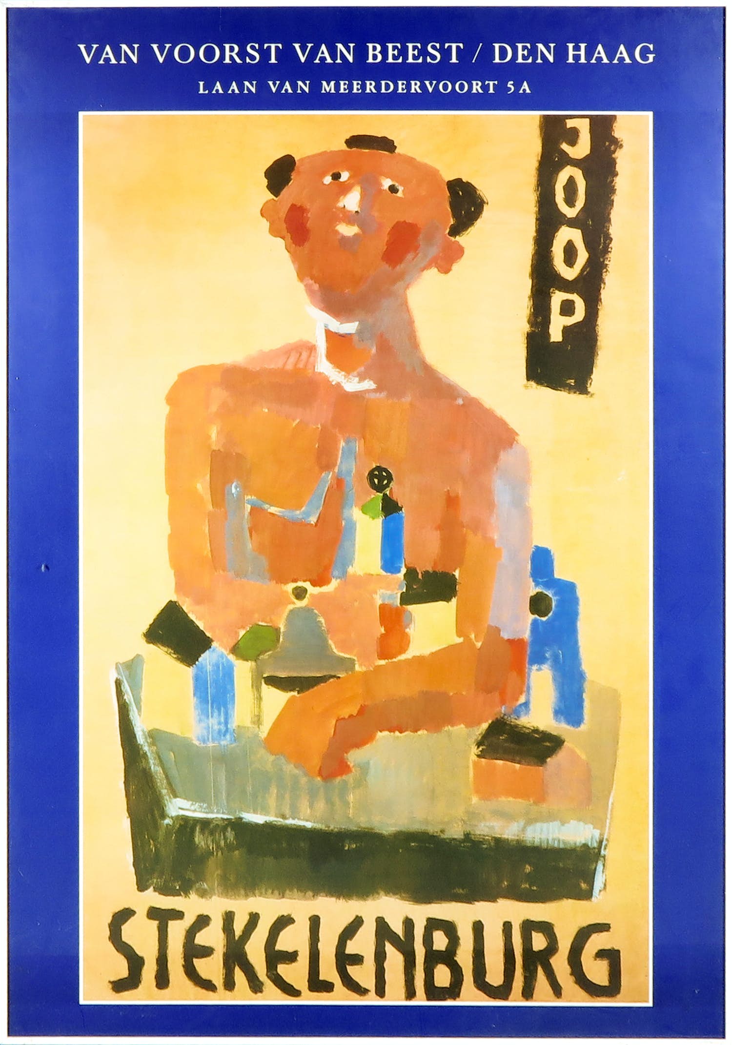 Niet of onleesbaar gesigneerd - Affiche voor galerie Van Voorst van Beest - Ingelijst (Groot) verkocht voor € 1!