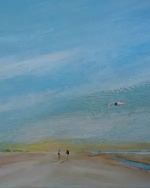 Franklin Meijer - Strand met wandelaars en kokmeeuw kopen? Bied vanaf 45!