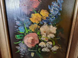 Harrij van Dongen - Ölgemälde auf Holz Blumenmotiv kaufen? Bieten Sie von 90!