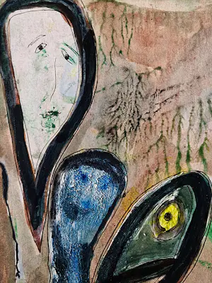 Lex Goudsmit - bijzondere gem. techniek (aqua,inkt,zand) van deze bekende acteur "voor Vonnie" kopen? Bied vanaf 50!