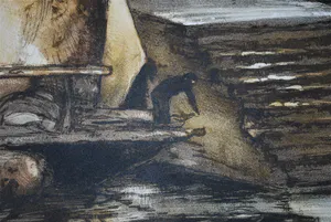 Serge Gres - Frans vissersdorpje - grote ets met aquatint kopen? Bied vanaf 25!