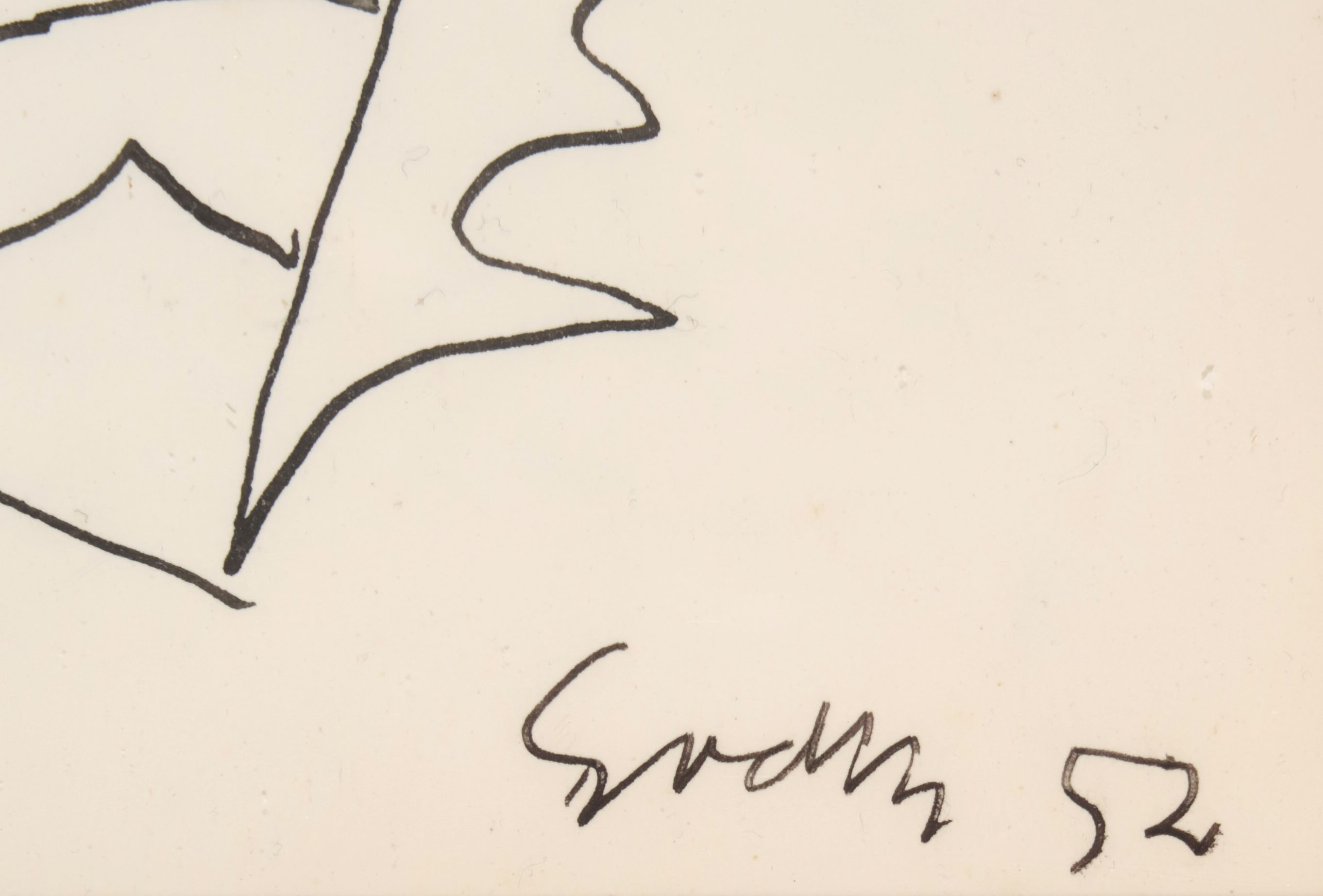 Siep van den Berg - Inkttekening, Lezende man met hoed - Ingelijst kopen? Bied vanaf 75!