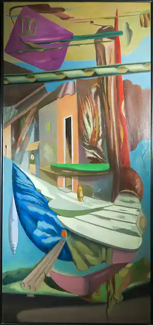 Diederik Gerlach - Olieverf op doek, Die Milchstrasse - Ingelijst (Zeer groot) verkauft für € 200!