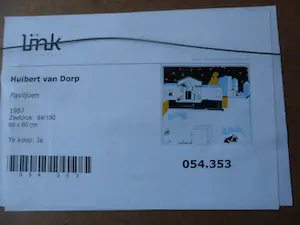 Huibert van Dorp - Zeefdruk, titel, Paviljoen. kopen? Bied vanaf 40!