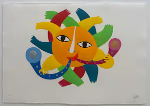 Buy Juan Garcia Ripolles - handgekleurde reliëfdruk | 'Sol de la vida' | 2023 (LUXE INGELIJST)? Bid from 425!