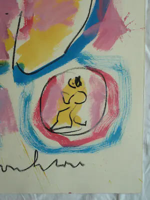 Anton Heyboer - Acryl en pastel , Symbolen – 79 x 53½ cm. kopen? Bied vanaf 125!