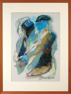 Bert Braam - Gemengde techniek op papier, Zonder titel - Ingelijst verkocht voor € 1!