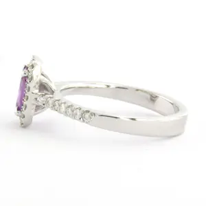 18k gouden ring met roze saffier tot. 1.05ct en briljant geslepen diamant kopen? Bied vanaf 1000!