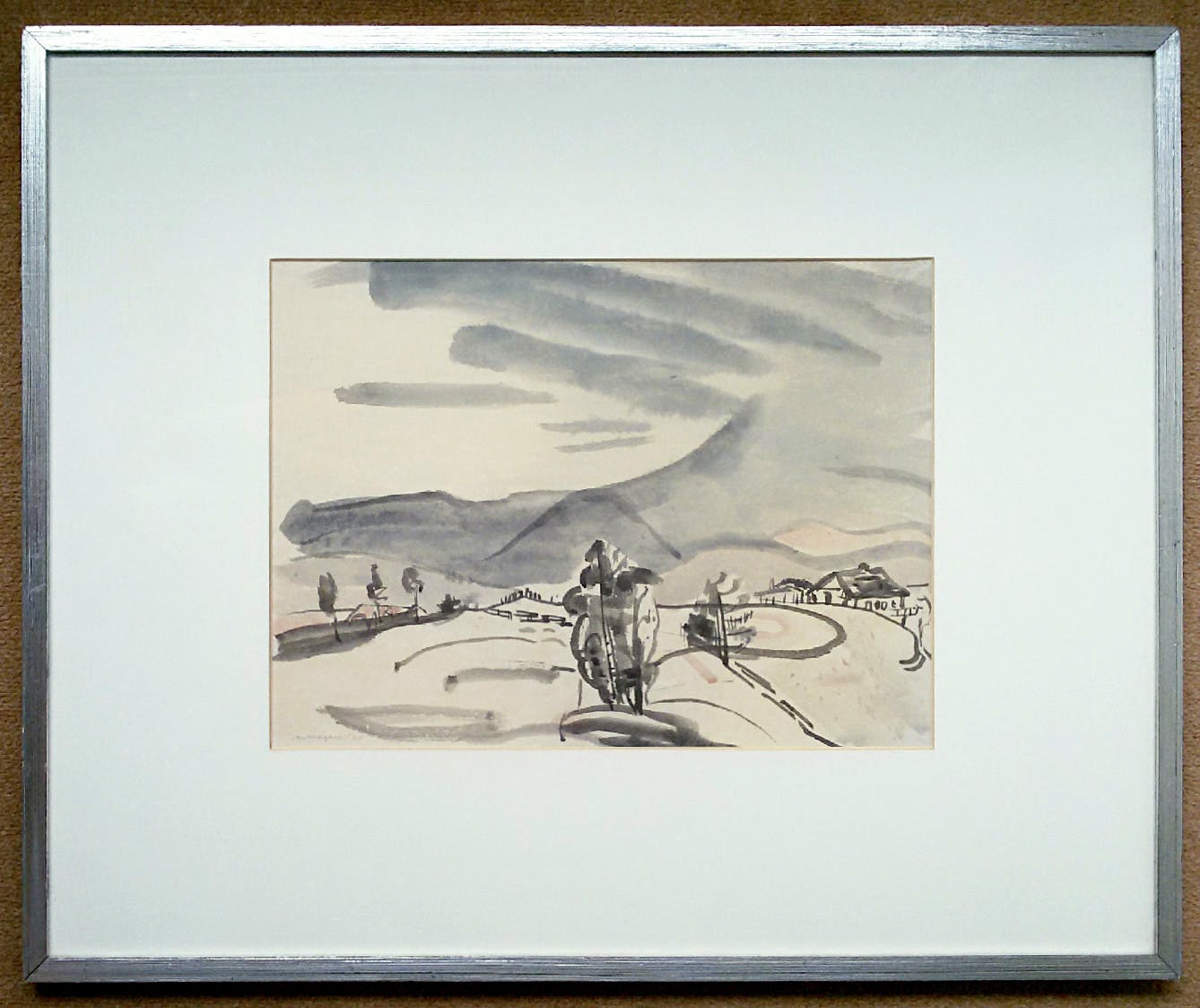 Jan Wiegers - Alpenlandschap, aquarel (ingelijst) kopen? Bied vanaf 395!