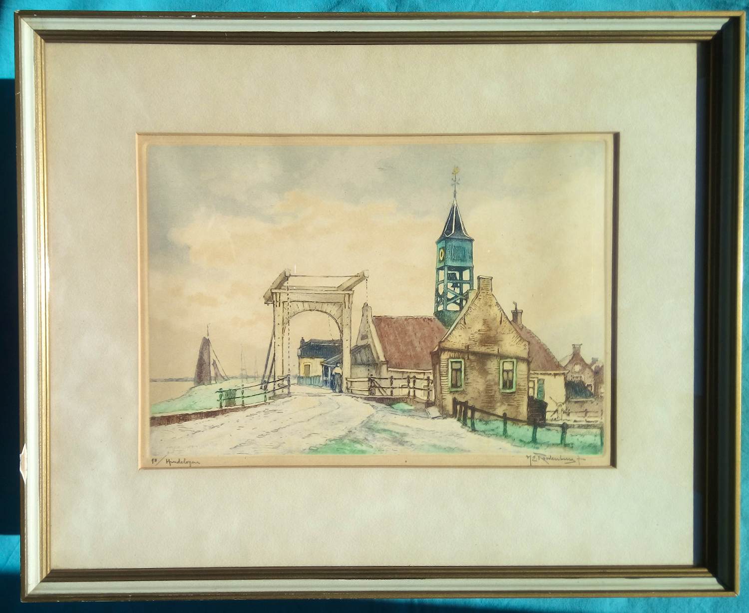 Hendrikus Roodenburg - (1895-1987) 1930s KLEUREN ETS HINDELOOPEN GESIGNEERD INGELIJST ACHTER GLAS kopen? Bied vanaf 50!