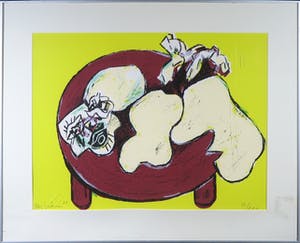 Jan Sierhuis - Zeefdruk, Compositie in geel - Ingelijst kopen? Bied vanaf 1!