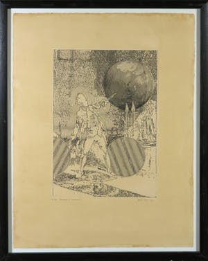 Harald Vlugt - Ets, Geschiedenis des vaderlands - Ingelijst kopen? Bied vanaf 40!