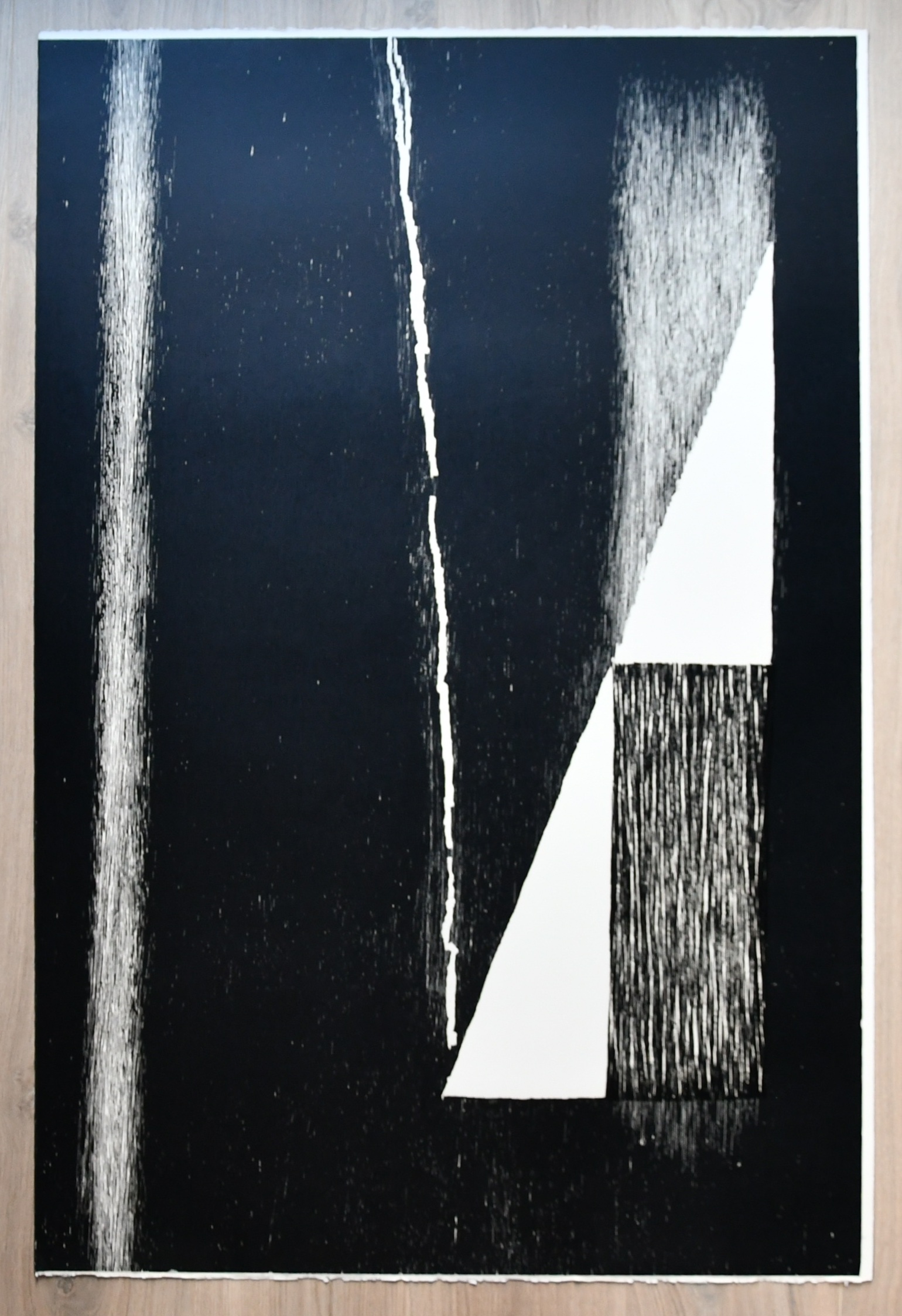 Guillaume Le Roy - Guillaume Le Roy # COMPOSITIE # groot formaat houtsnede, 1984, mint kopen? Bied vanaf 95!