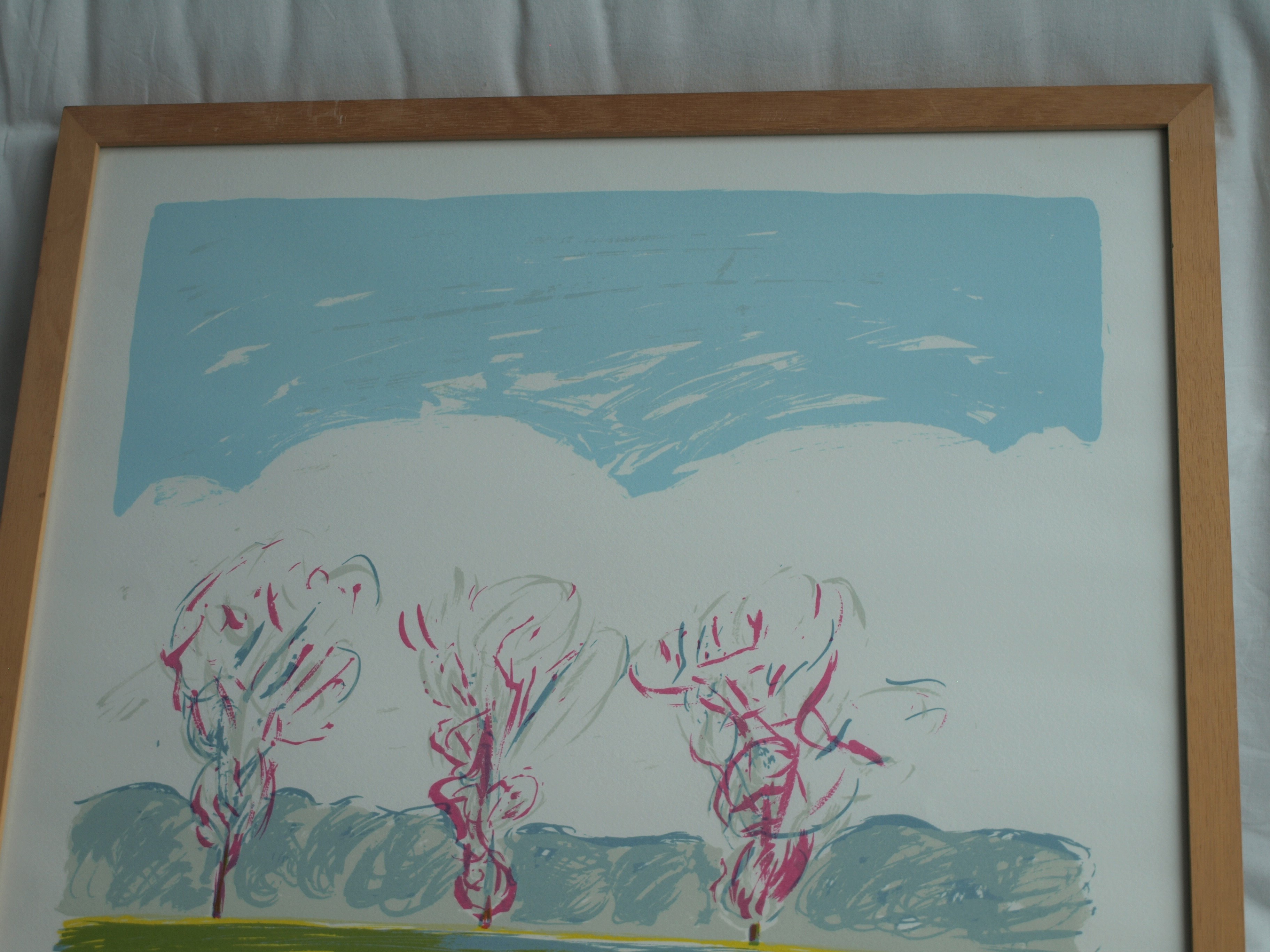 Frank Daalder - Zeefdruk , Drie bomen – gesigneerd & ingelijst - 1977  kopen? Bied vanaf 1!