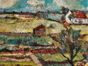 Niet of onleesbaar gesigneerd - Omstr. 1930 geschilderd olieverf "het dorp OudePekela" gesigneerd "Schram" kopen? Bied vanaf 1!