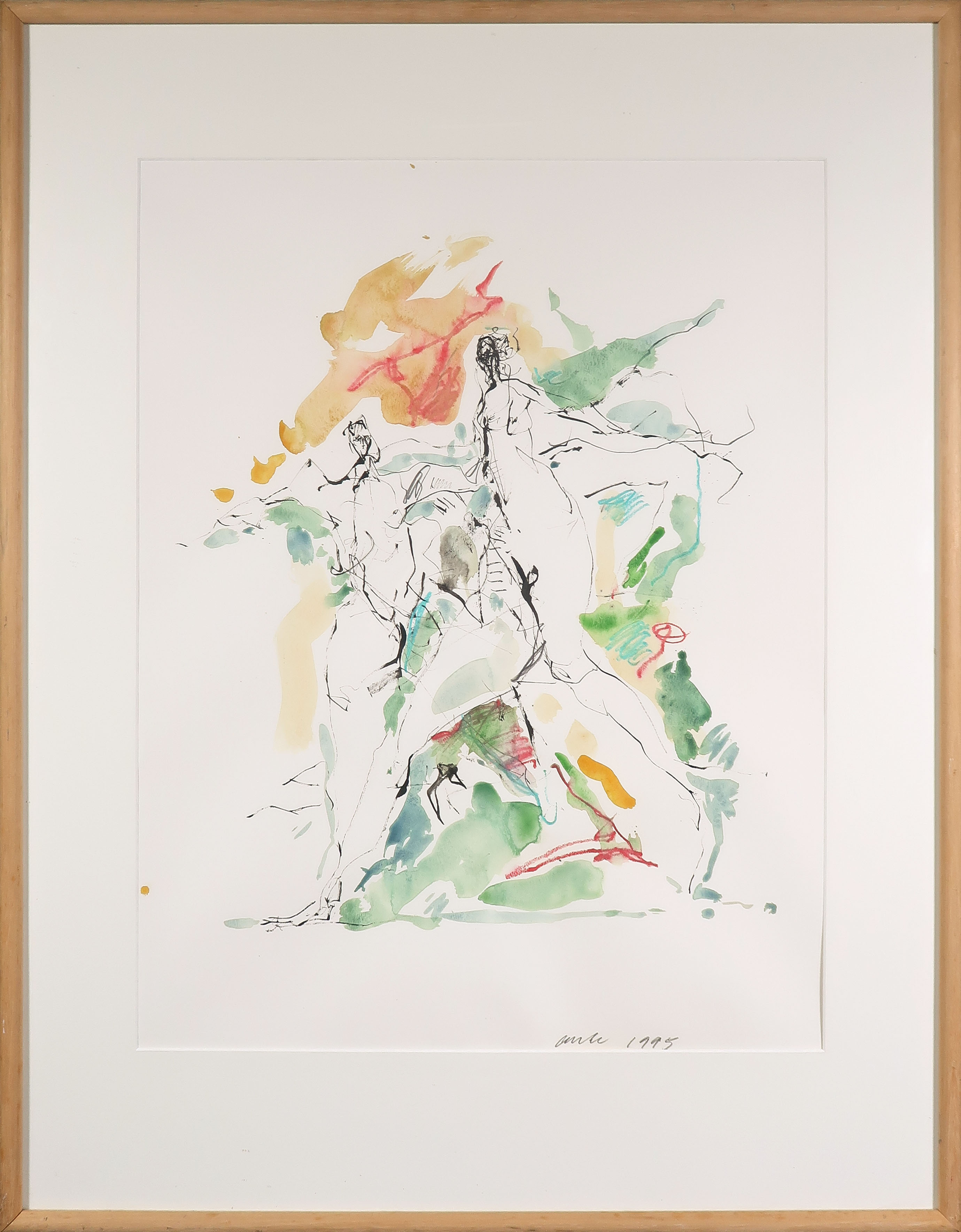 Niet of onleesbaar gesigneerd - Aquarel en inkt, Zonder titel - Ingelijst kopen? Bied vanaf 1!