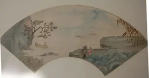 Trudy van der Woerd - zijdeschildering op waaier- Chinese afbeeldingen kopen? Bied vanaf 50!