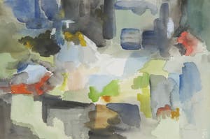 Frank Treuren - Aquarel, Abstracte compositie - Ingelijst kopen? Bied vanaf 1!