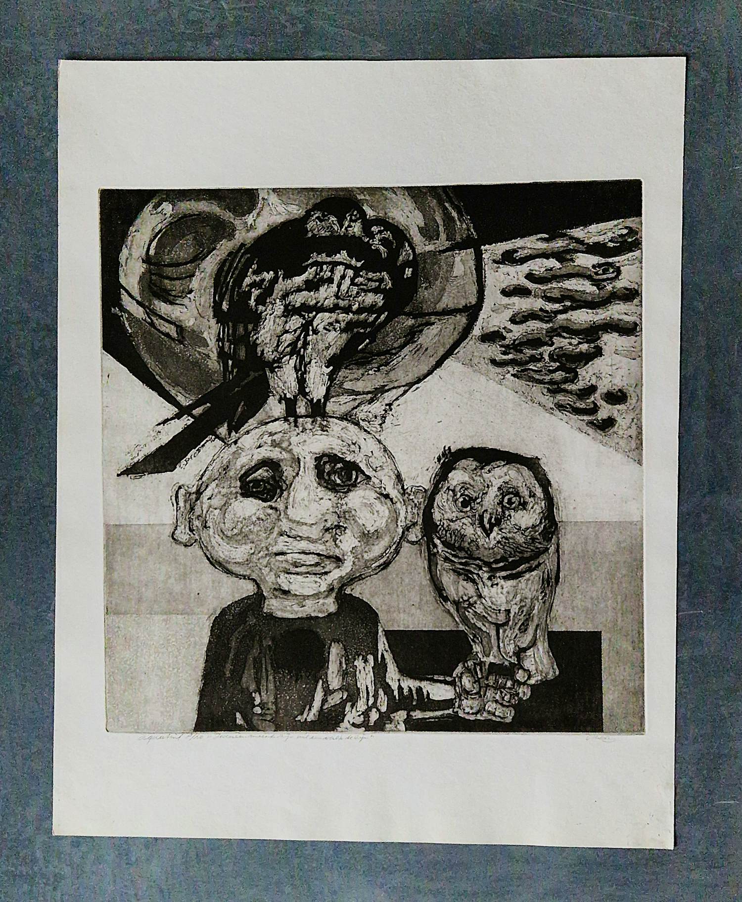 Jan van Helden - Monochrome Ets&Aquatint "iedereen meent zijn uil..." zeer kleine oplage(20) kaufen? Bieten Sie von 37!