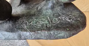 Nic Jonk - Groen gepatineerd bronzen beeld - Zee - 1976 - 1/1 (origineel) - 30 x 28 x 15 cm kopen? Bied vanaf 1150!