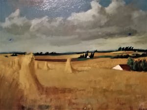 Dick Braam - GROOT WERK!! Korenschoven in landschap kopen? Bied vanaf 1!