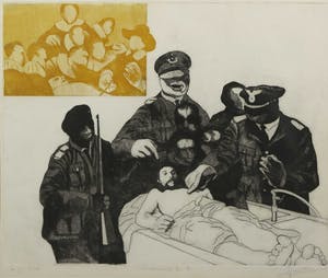 Walter Barten - Ets/aquatint, Anatomische les I (Che Guevarra) - Ingelijst kopen? Bied vanaf 1!