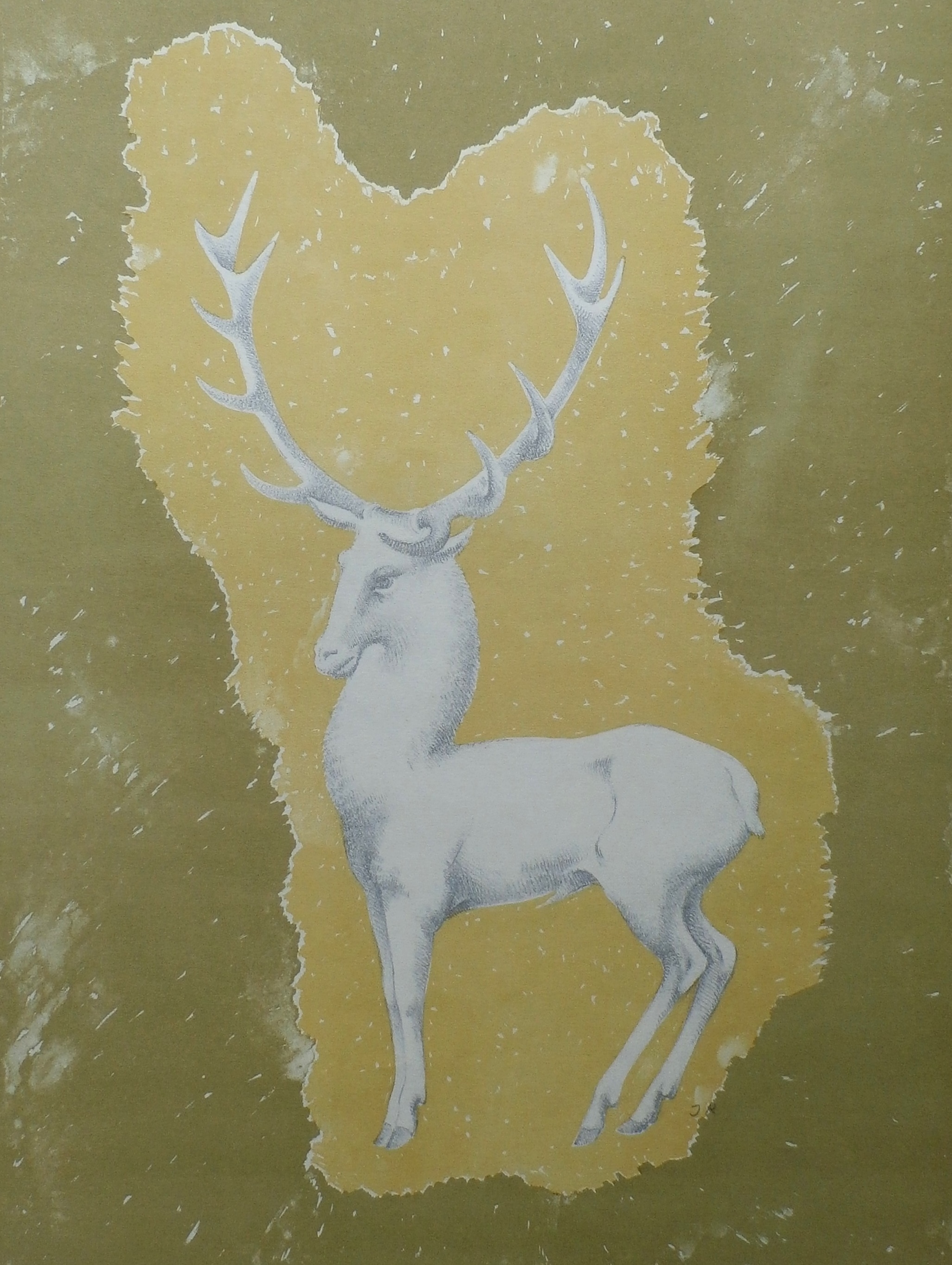 John Raedecker - Kleurenlitho: Hert kopen? Bied vanaf 40!