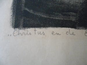 Jan Strube - Litho Titel. Christus en de Emmaüsgangers. kopen? Bied vanaf 40!