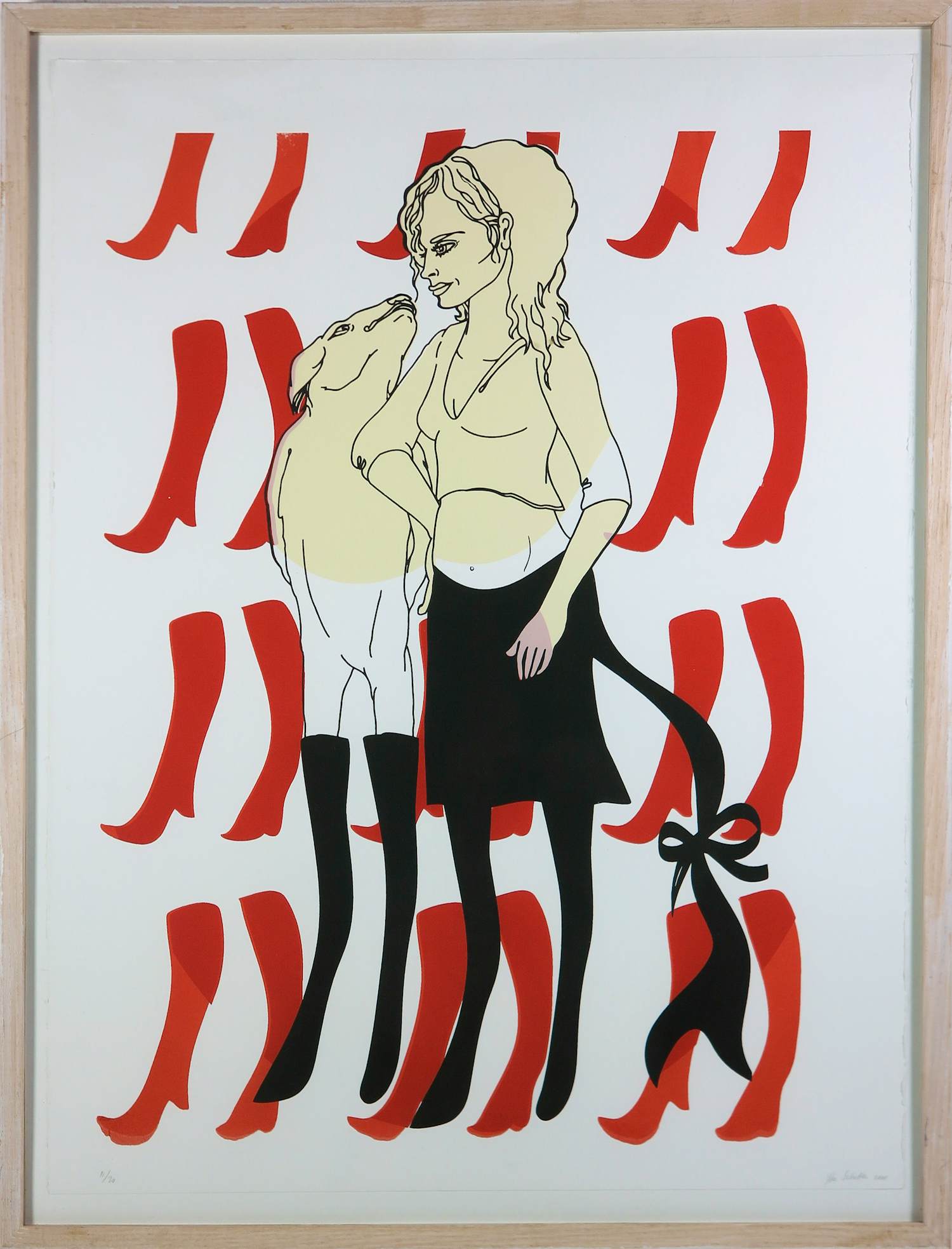 Yke Schotten - Zeefdruk op papier, Boots - Ingelijst kopen? Bied vanaf 50!