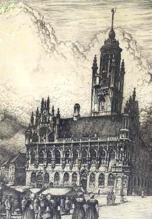 Louis Heijmans - C3851-4, stadhuis Middelburg verkocht voor € 40!