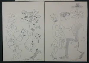 Anton Martineau - Lot van 3 unieke werken op papier! kopen? Bied vanaf 1!