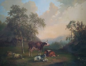 Pieter Plas - 1840 - Vee met uitzicht op landschap kopen? Bied vanaf 5995!