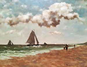 Niet of onleesbaar gesigneerd - Strand en zeegezicht verkocht voor € 1!