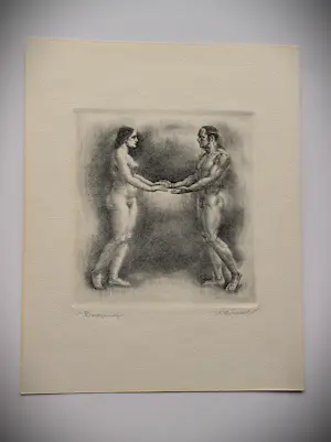 Karl Bickel - wunderschöne Radierung eines führenden Schweizer Grafikers "Begegnung" kopen? Bied vanaf 264!