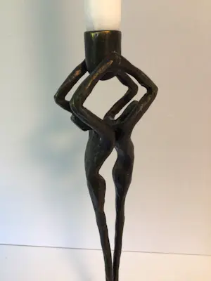 Corry Ammerlaan - Sculptuur / kaarsenstandaard “ KRACHTEN BUNDELEN “ 31 cm hoog ! kopen? Bied vanaf 1!