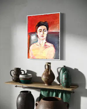 Marcus De Vestele - Prächtiges expressionistisches Porträt auf Leinwand, um 1970 kopen? Bied vanaf 180!