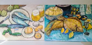 Tanja Koelemij - serie stillevens (sardientjes) kopen? Bied vanaf 80!
