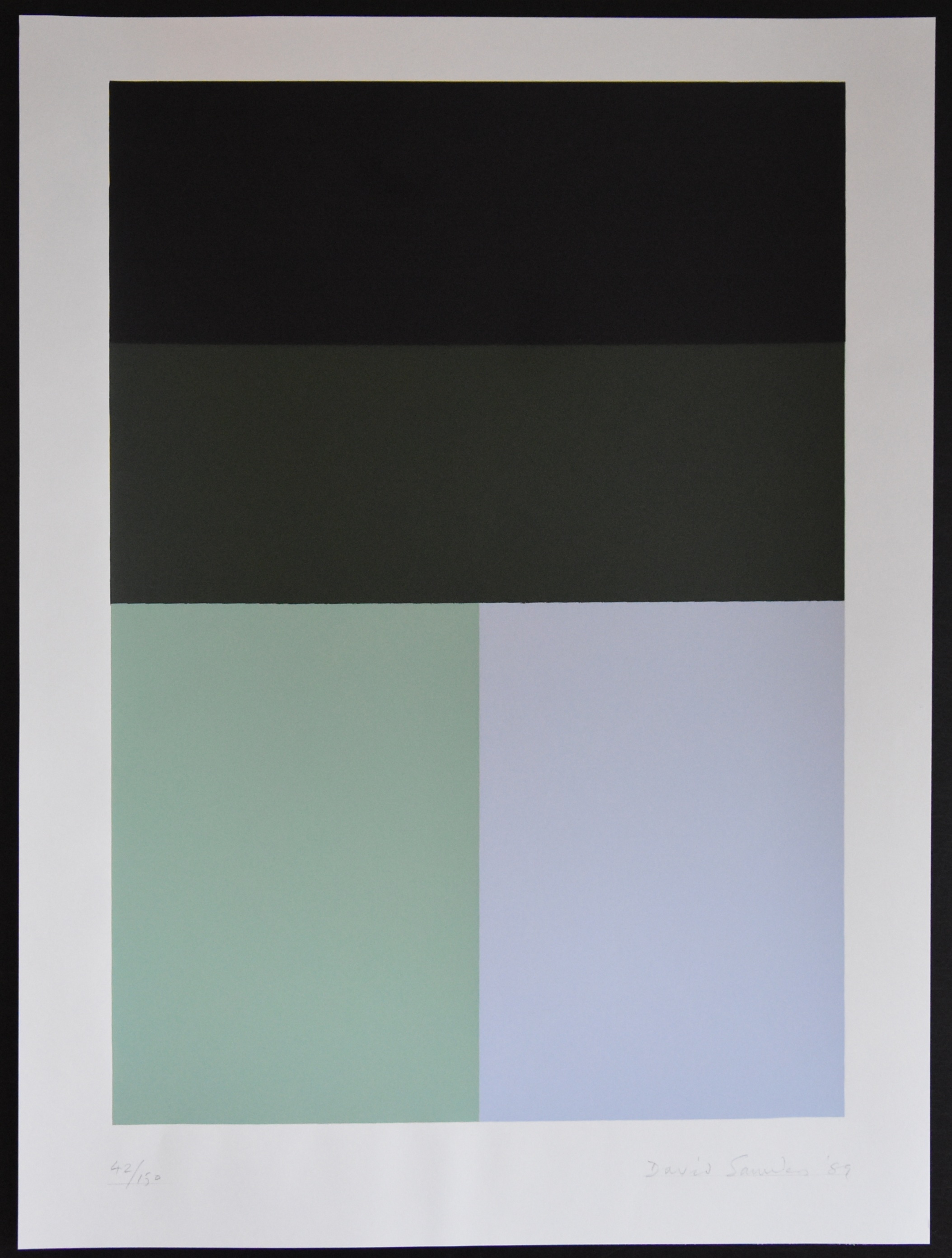 David Saunders - zeefdruk # CONSTRUCTIVISTISCHE COMPOSITIE # 1989, genummerd/gesigneerd, mint- kopen? Bied vanaf 69!