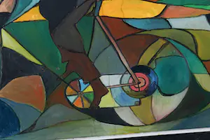 A. Brouwer - Olieverf op doek, Wielrijder - Ingelijst kopen? Bied vanaf 1!